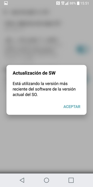 Si su teléfono está actualizado, seleccione ACEPTAR