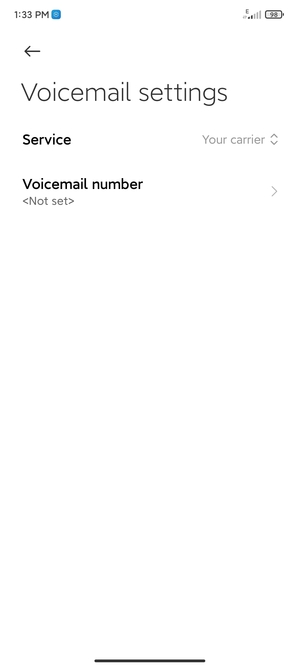 Select Voicemail number