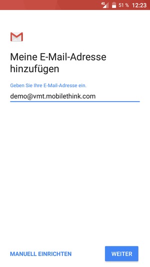 Geben Sie Ihre E-Mail-Adresse ein und wählen Sie WEITER 