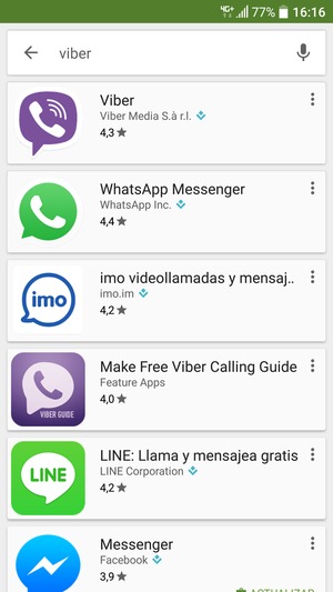 Seleccione la aplicación