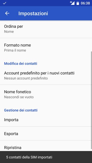 I tuoi contatti verranno salvati sul tuo HTC