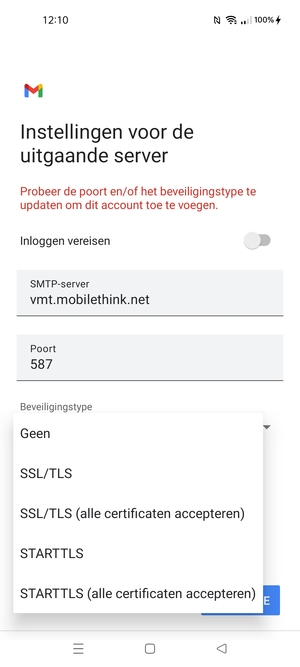 Selecteer Geen