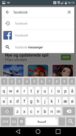 Indtast navnet på appen og vælg Søg