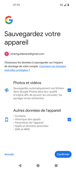 Sélectionnez votre options préférées et sélectionnez Confirmer