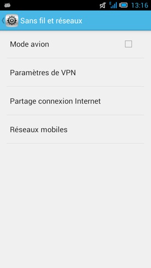 Sélectionnez Réseaux mobiles