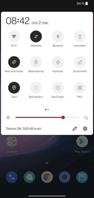 Slå av Sted