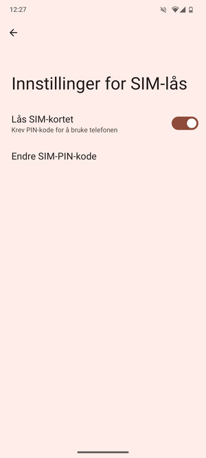 Velg Endre SIM-PIN-kode