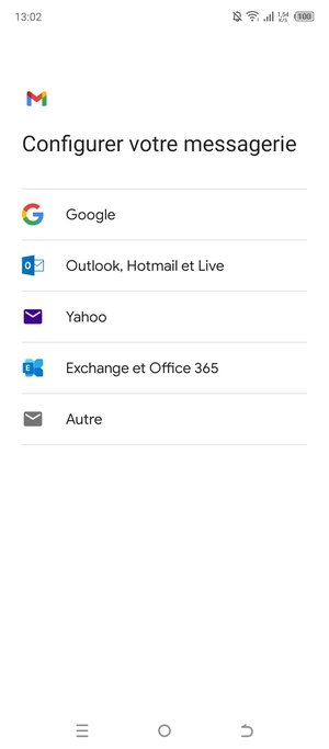 Sélectionnez Outlook, Hotmail et Live