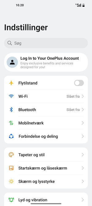 Vælg Mobilnetværk
