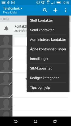 Velg Administrere kontakter