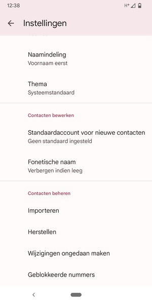 Scroll naar en selecteer Importeren