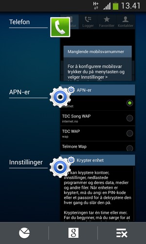 Velg sletteikonet for å lukke alle programmer som kjører
