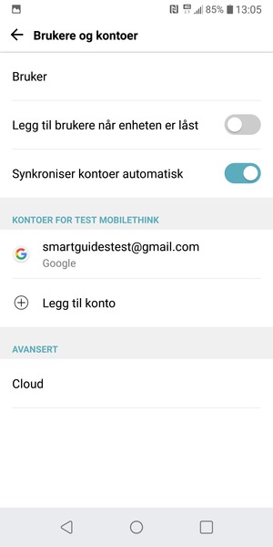 Velg din Google-konto