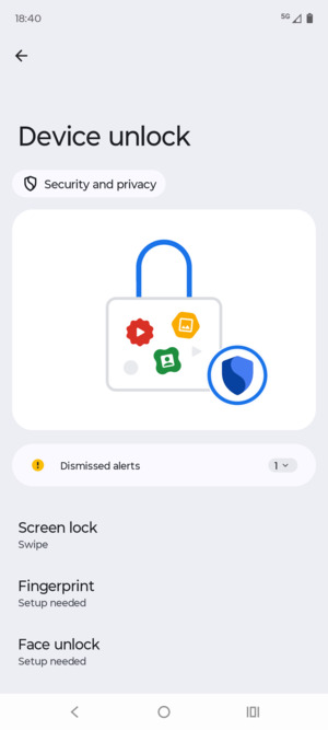 Select Screen lock