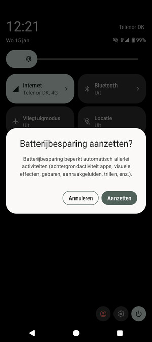 Selecteer Aanzetten
