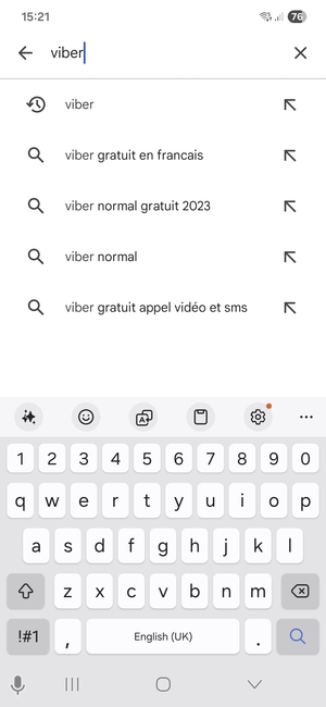Saisissez le nom de l'appli et sélectionnez Rechercher
