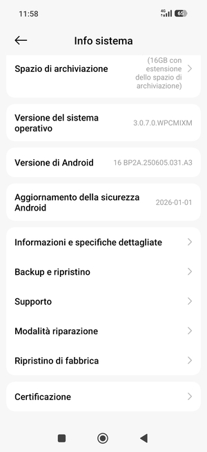 Scorri e seleziona Backup e ripristino