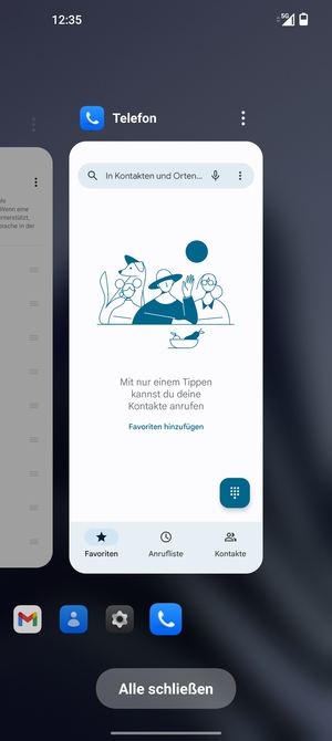 Wählen Sie Alle schließen, um alle laufende Apps zu schließen