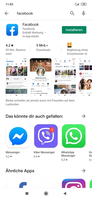 Wählen Sie die App