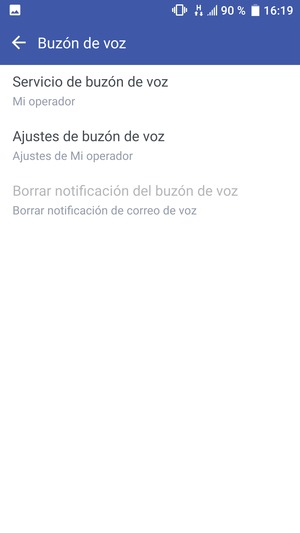 Seleccione Ajustes de buzón de voz