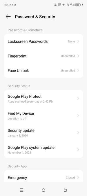 Select Lockscreen Passwords