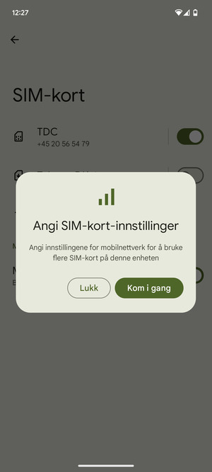 Velg Kom i gang