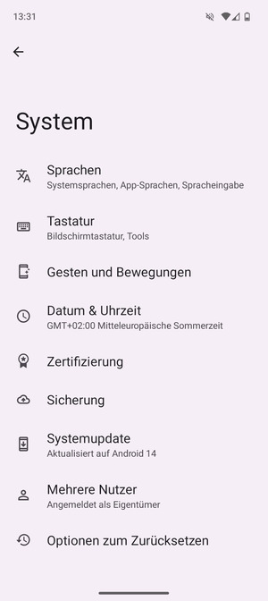 Wählen Sie Sicherung