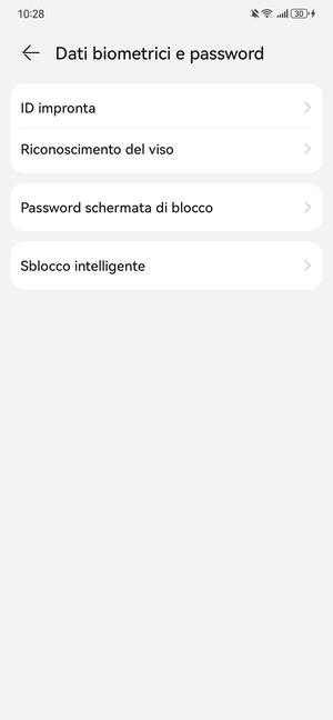 Seleziona Password schermata di blocco