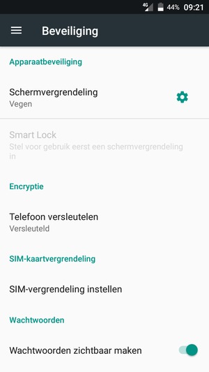 Selecteer Schermvergrendeling