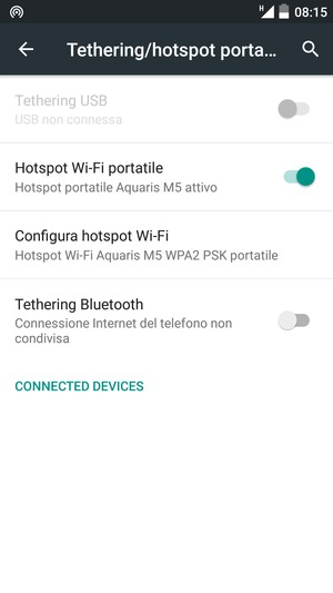 Il telefono è ora pronto per essere usato come modem
