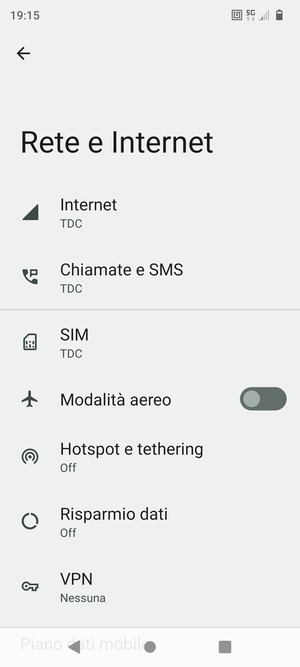 Seleziona Hotspot e  tethering