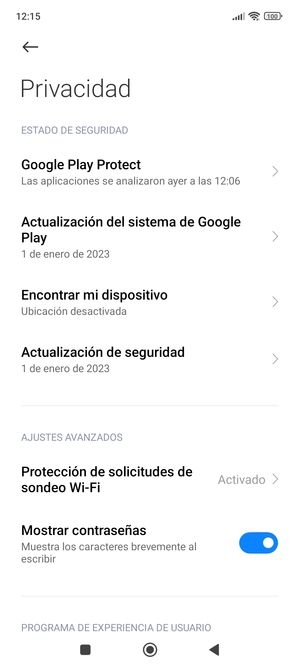 Seleccione Actualización de seguridad