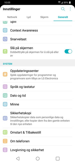 Velg Generelt
