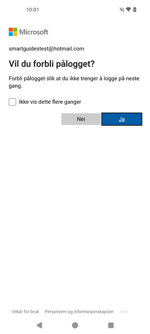 Velg ønsket alternativ