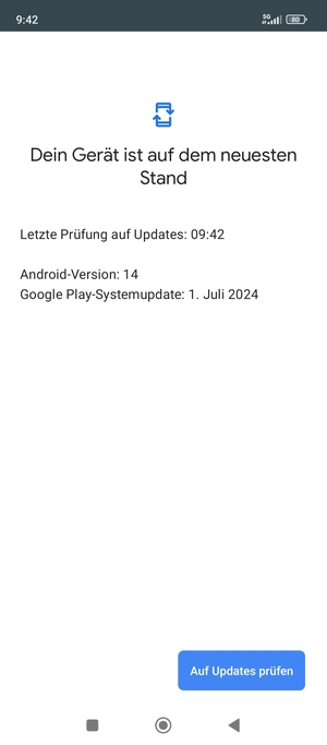 Falls Ihr Handy aktualisiert ist, wird Ihnen der folgende Bildschirm angezeigt