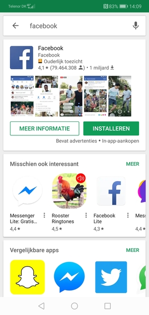 Selecteer de app