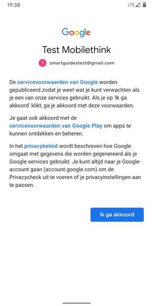 Selecteer Ik ga akkoord