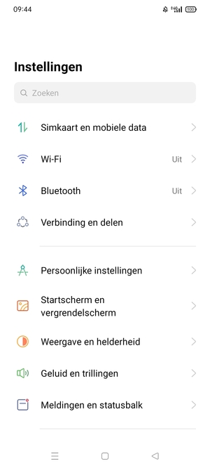 Selecteer Simkaart en mobiele data