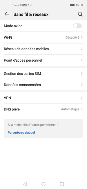 Sélectionnez Réseau de données mobiles