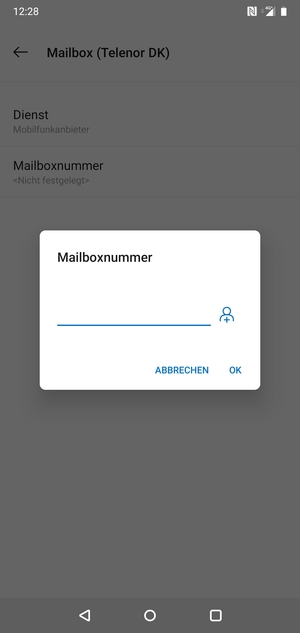 Geben Sie die Mailboxnummer ein und wählen Sie OK