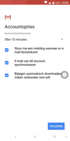 Selecteer VOLGENDE