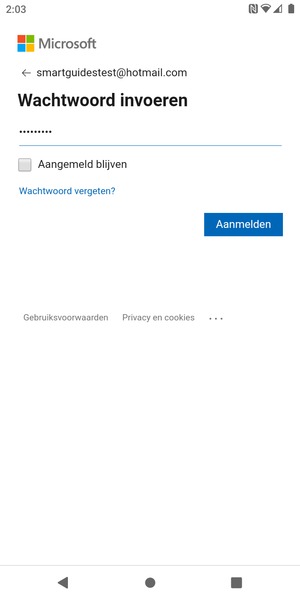 Voer uw wachtwoord in en selecteer Aanmelden