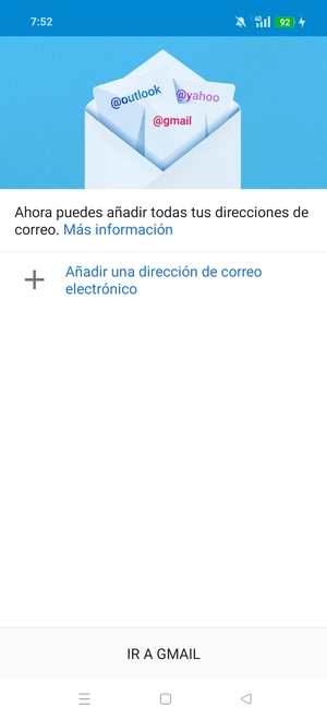 Seleccione Añadir una dirección de correo electrónico
