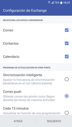 Seleccione SIGUIENTE