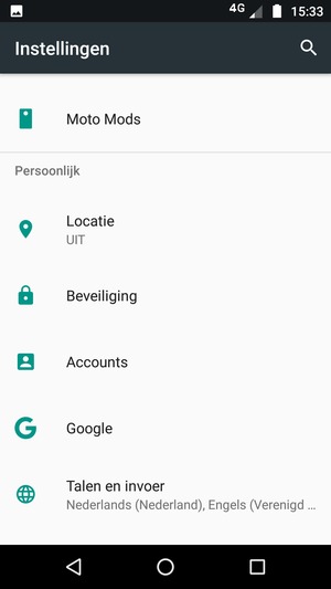 Scroll naar en selecteer Beveiliging