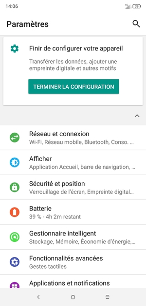 Sélectionnez Réseau et connexion