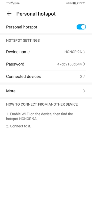 Your phone is now set up for use as a modem