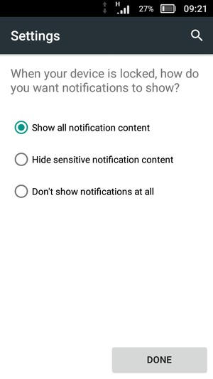 Select your preferred option and select DONE