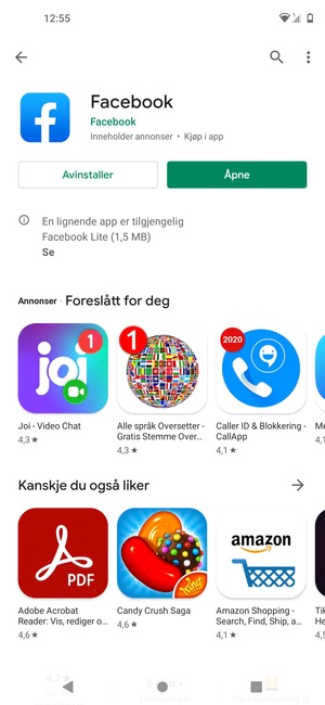 Velg Åpne