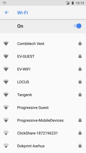 Select the wireless network you want to connect to
